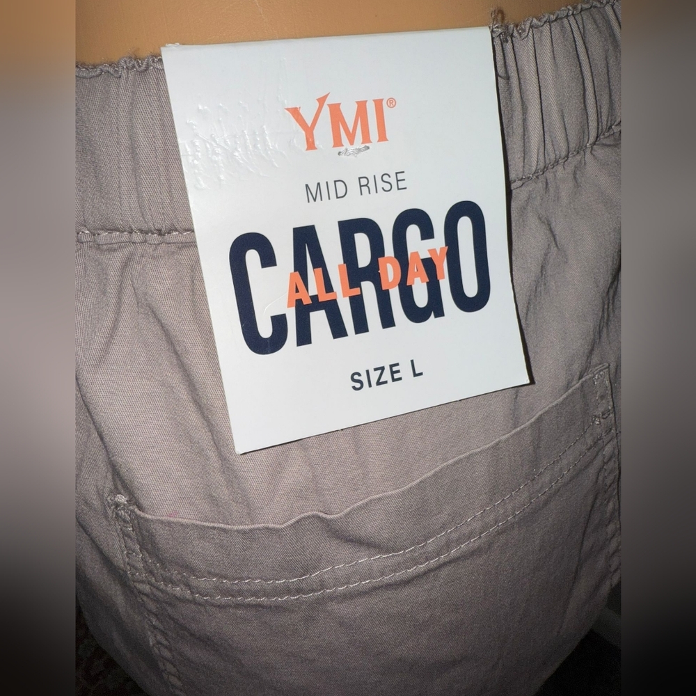 NWT YMI CARGO MID RISE SILVER CLOUD SIZE L - Picture 8 of 10